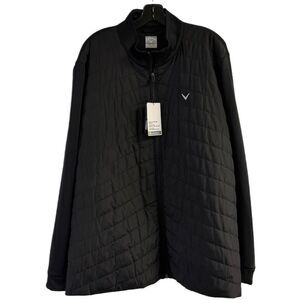 NWT Men’s Callaway Black Full Zip Golf Jacket UPF 50 Size XXL